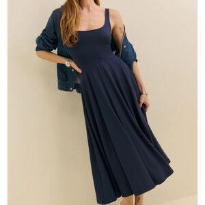 Women's Reformation Navy Sleeveless Midi Dress, Size M
